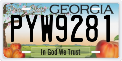 GA license plate PYW9281