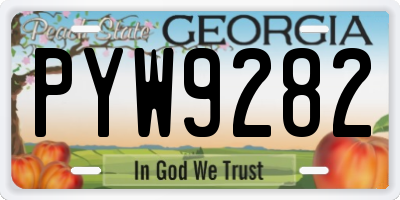 GA license plate PYW9282