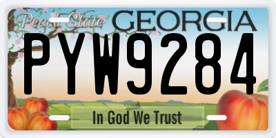 GA license plate PYW9284
