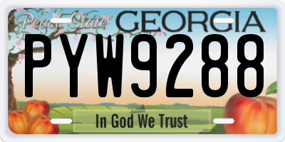 GA license plate PYW9288