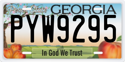 GA license plate PYW9295