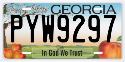 GA license plate PYW9297