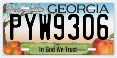 GA license plate PYW9306