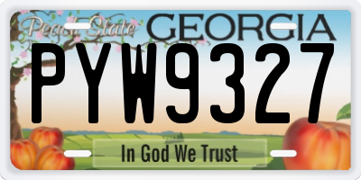 GA license plate PYW9327