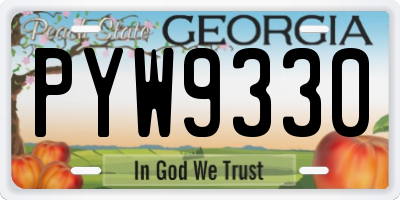 GA license plate PYW9330