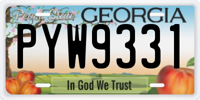 GA license plate PYW9331
