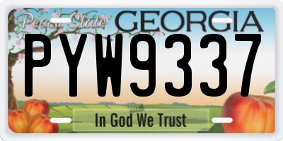 GA license plate PYW9337