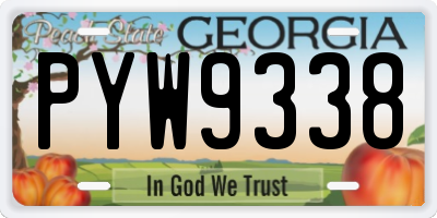 GA license plate PYW9338