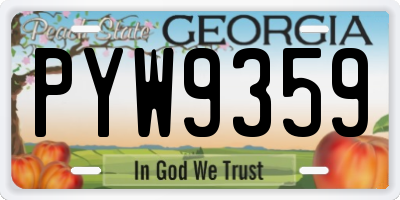 GA license plate PYW9359