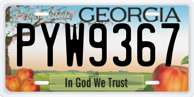 GA license plate PYW9367