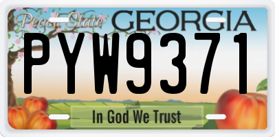 GA license plate PYW9371
