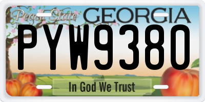 GA license plate PYW9380