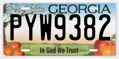 GA license plate PYW9382