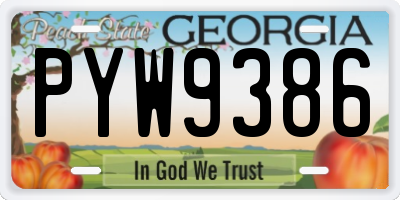 GA license plate PYW9386