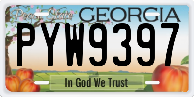 GA license plate PYW9397