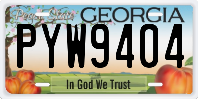 GA license plate PYW9404
