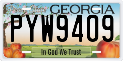 GA license plate PYW9409