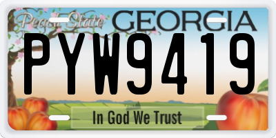 GA license plate PYW9419