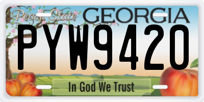 GA license plate PYW9420