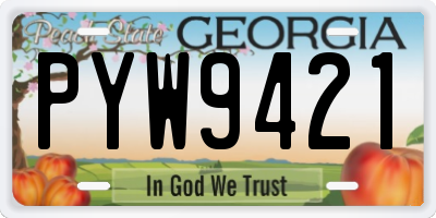 GA license plate PYW9421