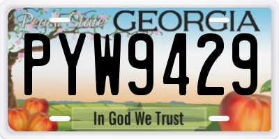 GA license plate PYW9429
