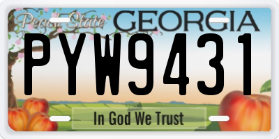 GA license plate PYW9431