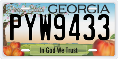 GA license plate PYW9433