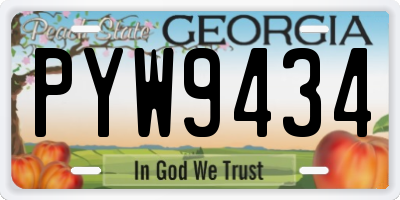 GA license plate PYW9434