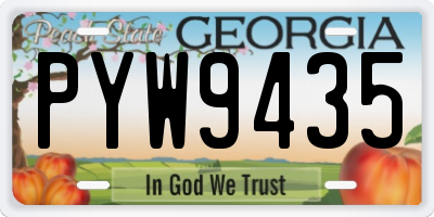 GA license plate PYW9435