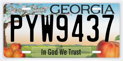 GA license plate PYW9437