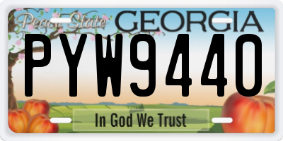 GA license plate PYW9440