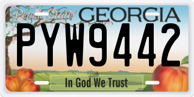 GA license plate PYW9442
