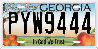GA license plate PYW9444