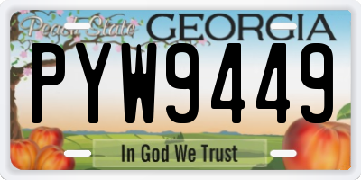 GA license plate PYW9449