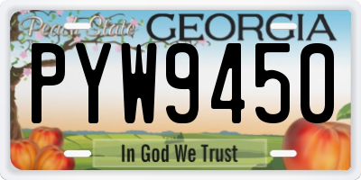 GA license plate PYW9450