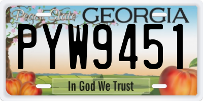 GA license plate PYW9451