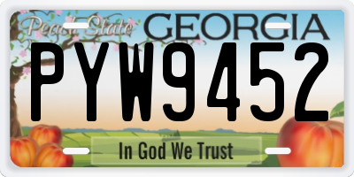 GA license plate PYW9452