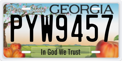 GA license plate PYW9457