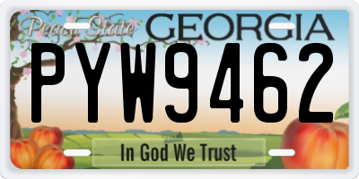 GA license plate PYW9462