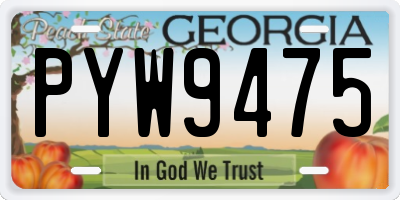 GA license plate PYW9475