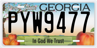 GA license plate PYW9477