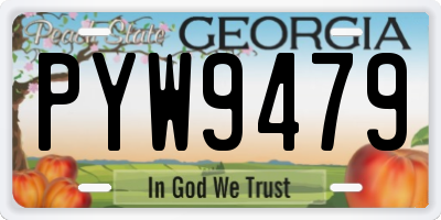 GA license plate PYW9479