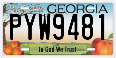 GA license plate PYW9481