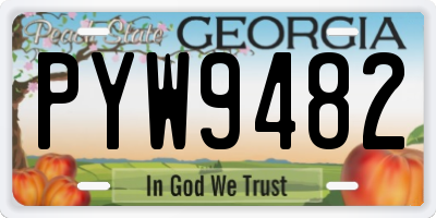 GA license plate PYW9482