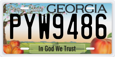 GA license plate PYW9486