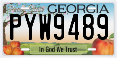 GA license plate PYW9489