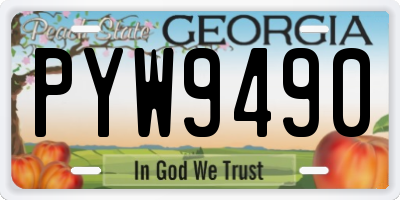 GA license plate PYW9490