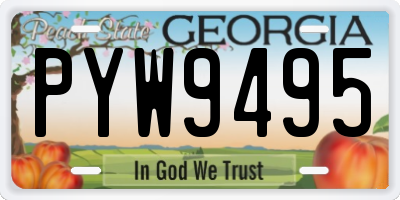 GA license plate PYW9495