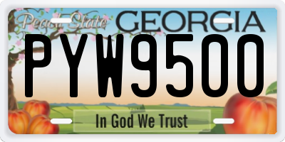 GA license plate PYW9500