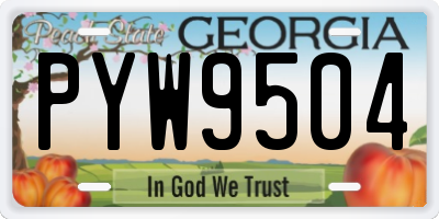 GA license plate PYW9504